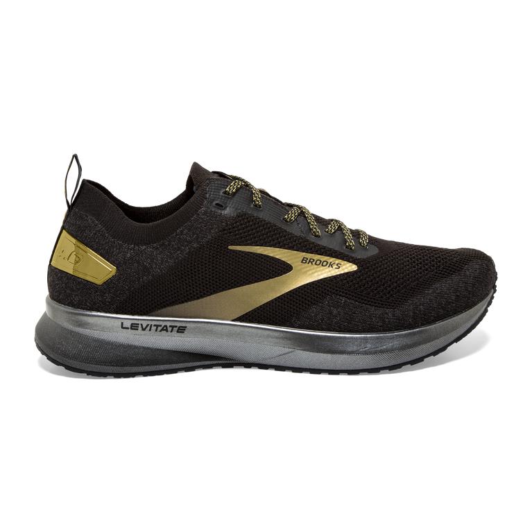 Brooks Levitate 4 Men's Road Running Shoes - Black/Gold (30547-OFUQ)